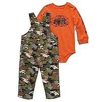 Carhartt baby-boys Long-sleeve Bodysuit & Overalls 2pc Set