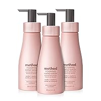Method Premium Foaming Hand Wash, Vanilla + Raspberry, Reusable Pink Aluminum Bottle, Biodegradable Formula, 10 fl oz (Pack of 3)