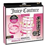 Juicy Couture Perfectly Pink Bracelet Making Kit - Kids Jewelry Making Kit - DIY Charm Bracelet Making Kit for Girls - Friendship Bracelets with Beads for Girls 8-10-12-14