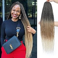 NAYOO Small Crochet Hair Senegalese Twist, 28 Inch 8 Packs Ombre Crochet Hair for Black Women, 35 Strands/Pack Braids Crochet Hair, Twist Crochet Hair Hot Water Setting (28 Inch, 1B/27/613)