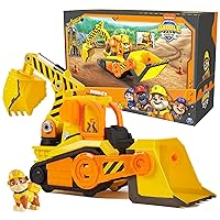 Bark Yard Deluxe Bulldozer Construction Truck Toy with Lights, Sounds & Rubble Action Figure, Kids Toys for Boys & Girls Ages 3+