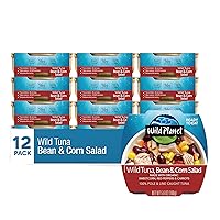 Ready-to-Eat Wild Tuna, Bean & Corn Salad with Organic Sweetcorn, Red Peppers and Carrots, 5.6oz (Pack of 12)