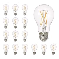 SYLVANIA LED TruWave Natural Series A19 Light Bulb, 60W Equivalent, Efficient 8W, Medium Base, Dimmable, Clear, 5000K, Daylight - 4 Count (Pack of 4) - Total 16 (40809)