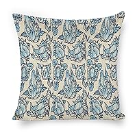 Penis Flower Print Linen Pillow Covers Square Throw Cushion Case Decorative for Sofa Bedroom Car Couch 18x18 Inch
