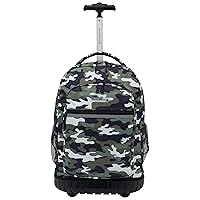 Travelers Club Rolling Backpack, Camo, 18-Inch