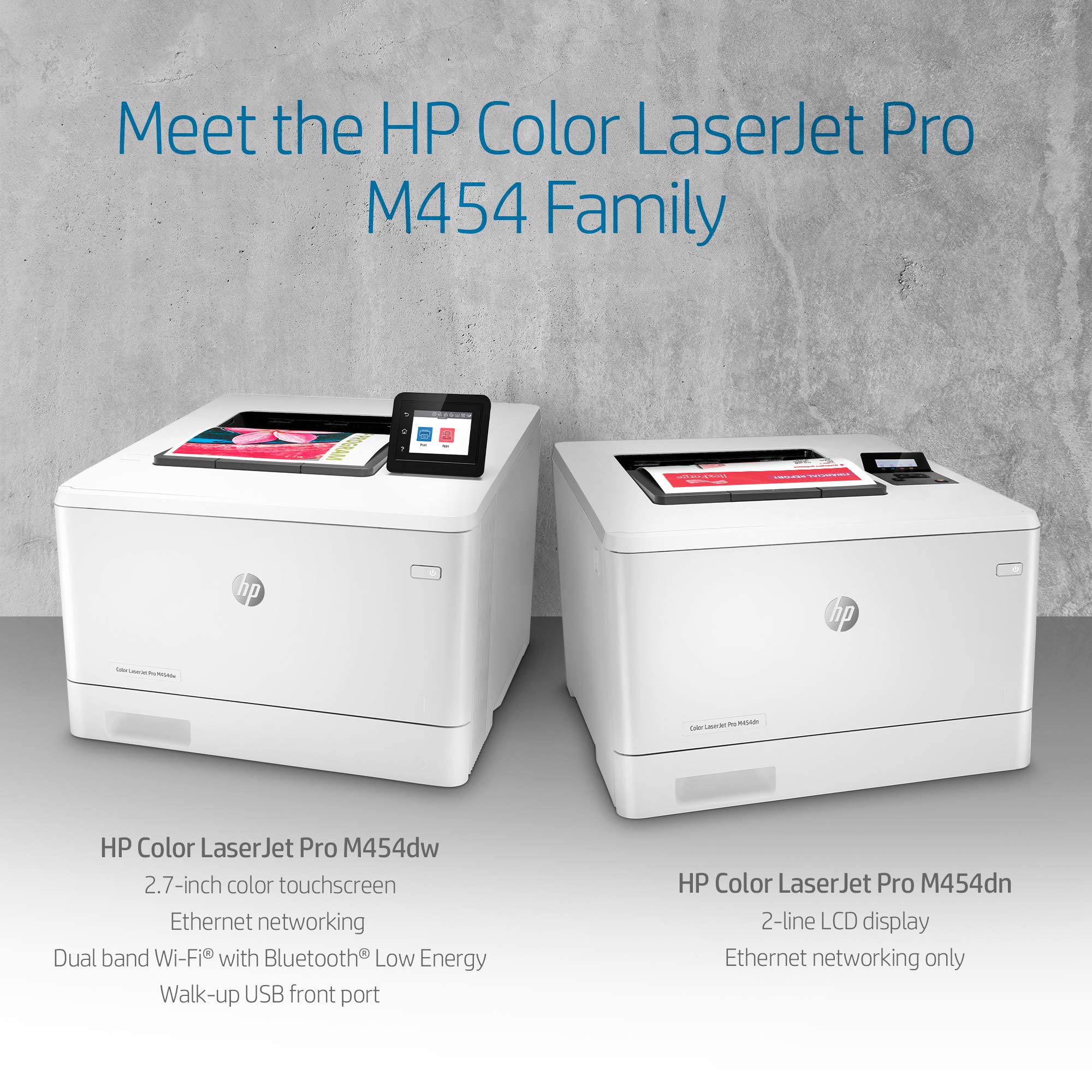 HP Color LaserJet Pro M454dw Printer (W1Y45A) ,White