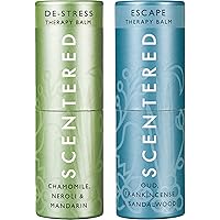 Scentered DE-Stress & Escape Aromatherapy Essential Oils Balm Gift Set - for Relaxation & Meditation - All-Natural Blends of Rosemary, Cedarwood, Frankincense, Oud