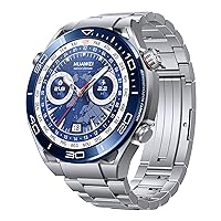 HUAWEI WATCH Ultimate Smart Watch - Zirconium Case, Sapphire Dial, Titanium Strap & Extra HNBR Strap Included - Precision GPS - Long Life Battery Fitness Watch Android and iOS Compatible - 46 MM Blue