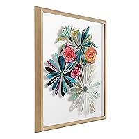 Blake Flowers on Glass 2 Whole Flowers Framed Printed Acrylic Wall Art by Jessi Raulet of Ettavee, 24x32 Natural, Bright Modern Floral Wall Décor