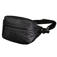 Sling Backpack Water Resistant Travel Bag, Large Fanny Pack for Men and Women with Adjustable Wide Strap and Multiple Pockets for Sport and Outdoor (Black Logo)