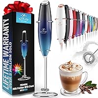 Zulay Powerful Milk Frother Handheld Foam Maker for Lattes - Whisk Drink Mixer for Coffee, Mini Foamer for Cappuccino, Frappe, Matcha, Hot Chocolate by Milk Boss (Deep Sea)