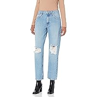 The Drop Women's Standard Luca High Rise Distressed Loose Straight Fit