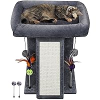 Cat Tree Cat Tower with Cat Scratching Post for Indoor Cats,Activity Centre Climbing Tree Cat Furniture with Playful Toy Balls,Grey