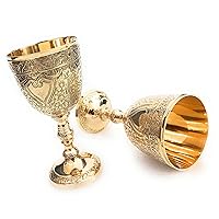 ALADEAN Vintage Chalice Medieval Goblet | 1x Solid Brass 6