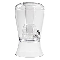 CreativeWare Beverage Dispenser with Ice Cylinder and Fruit Infuser, 3 Gallon, Clear