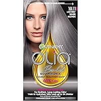 Garnier Bold Collection, Ammonia Free Hair Dye, Permanent Olia Color with Non-Drip Velvet Cream Formula, 10.11 Lightest Silver Blonde