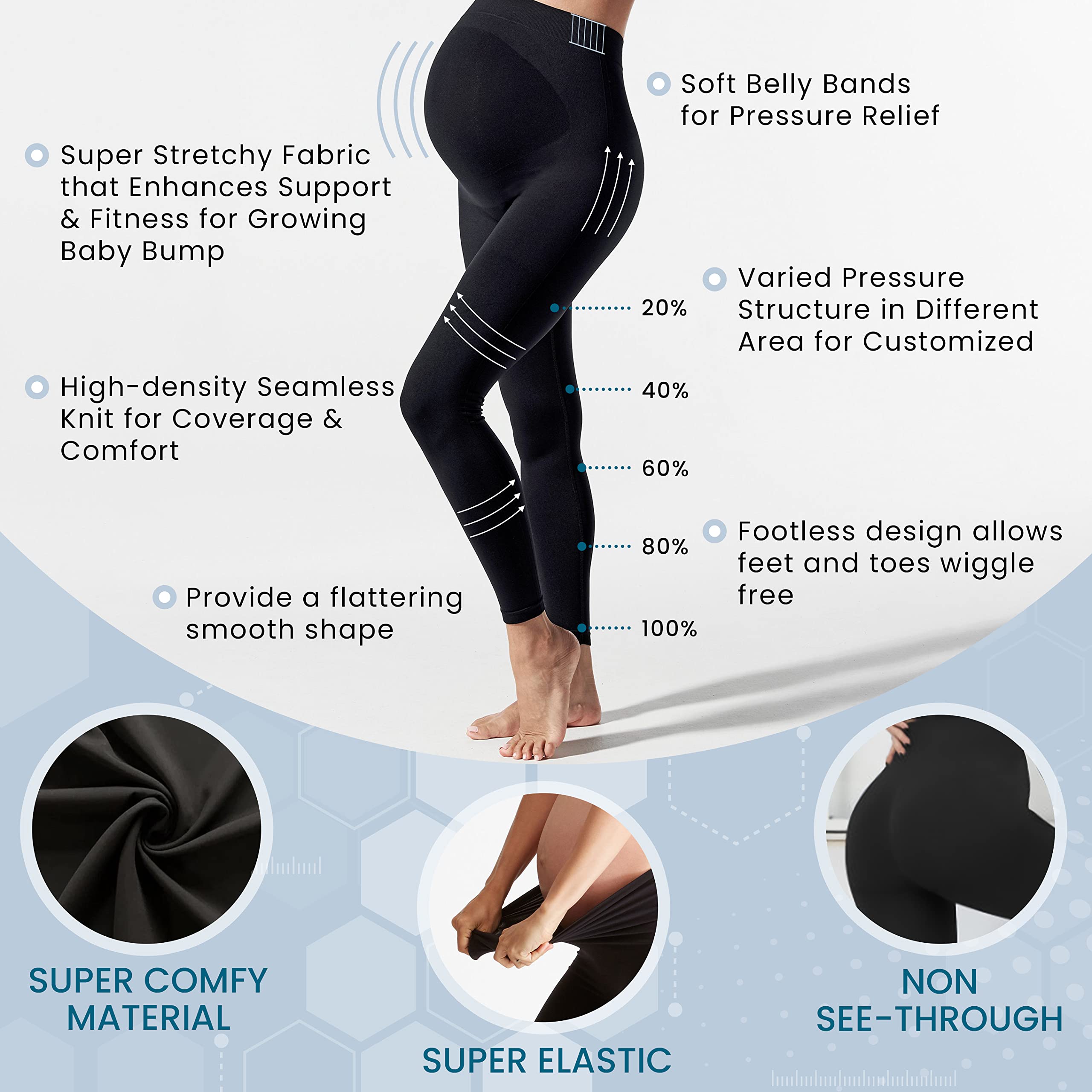 Terramed Just Think Comfort Maternity Leggings Maternity Belly Support Compression Leggings Pregnancy Clothes Over The Belly