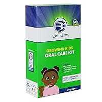 Growing Kids Oral Care Kit by Brilliant Oral Care- Set has Brilliant Child Toothbrush, Brilliant Kids Toothbrush & 2oz Spry Strawberry Banana Flavor Tooth Gel, Products for 2 Years Old and Up, Green