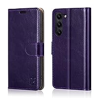 Belemay for Samsung Galaxy S23 Wallet case-Genuine Leather Protective Flip Cover-RFID Blocking Credit Card Holder-Kickstand Folio Phone Case Women Men Compatible with Samsung S23 (5G 6.1