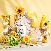 Sending Sunshine Gifts for Women-13Pcs Sunflower Gifts,Care Package,Get Well Soon After Surgery Self Care Relaxation Spa Birthday Gifts Basket for Sister Best Friend Coworker Wife Mom Teacher