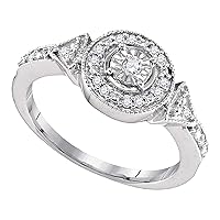 Dazzlingrock Collection 0.13 Carat (Ctw) 1/8 Ctw-dia Fashion Ring, Sterling Silver