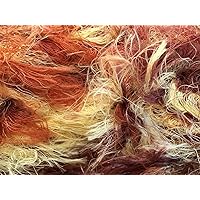 Copper Russet Yellow Long Eyelash Yarn - Dark Horse Yarns Soft #109 Pony - 100 Grams