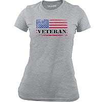 Women's Veteran Distressed American Flag T-Shirt