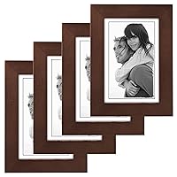 Malden 4x6 Picture Frame, Wide Real Wood Molding, Real Glass, Dark Walnut