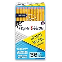SharpWriter Mechanical Pencils 0.7 mm #2 Pencil Pencils for School Supplies, Yellow, 36 Count