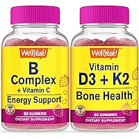 Vitamin B Complex + Vitamin D3 + K2, Gummies Bundle - Great Tasting, Vitamin Supplement, Gluten Free, GMO Free, Chewable Gummy