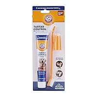 Arm & Hammer for Pets Tartar Control Kit for Dogs Contains Toothpaste, Toothbrush & Fingerbrush Reduces Plaque & Tartar Buildup Safe for Puppies, 3-Piece Kit, Beef Flavor (Pack of 48)