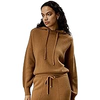 LilySilk Womens Pullover Sweater 100% Cashmere Oversized Hoodie with Detached Hood for Fall & Winter Causal