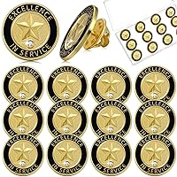 12 Pcs Employee of the Month Lapel Pin 3/4 Inch Employee Enamel Pin Employee of the Month Recognition Lapel Pins to Reward Any Employee The Month Corporate Pin for Employees