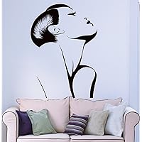 Wall Sticker Vinyl Decal Fashion Hot Sexy Girl Woman Barber Salon Spa (ig1276) S 11 in X 17 in Brown