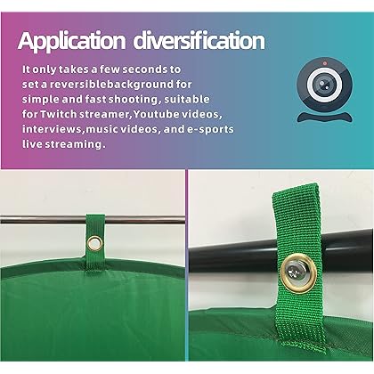 BOYXCO Gen2 Collapsible Portable Webcam Background Chroma Key Greenfor Video Chats, Zoom, Skype, Backdrop Video Calls, Chromakey (58in×58in)