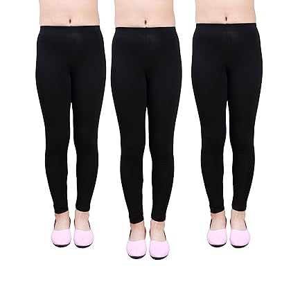IRELIA Girls Leggings 3 Pack Modal Size 4-16 Stretchy Pants