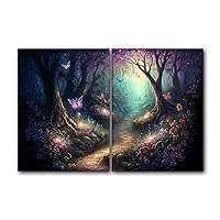 Enchanted Fairy Forest, Set of 2 Poster Prints, Wall Art Home Decor, Multiple Sizes (12 x 16 Inches)