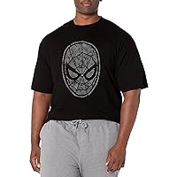 Marvel Big & Tall Classic Dark Floral Spidey Men's Tops Short Sleeve Tee Shirt, Black, 4X-Large