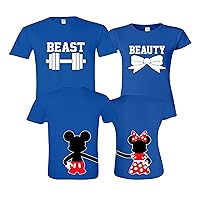 Beauty and The Beast Couples Gifts - Matching Valentines King and Queen Hoodies - His and Hers Valentine Shirts