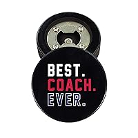 Coach Gift, Hockey Puck Bottle Opener, Best Coach Ever, Cap Catcher, Coaster