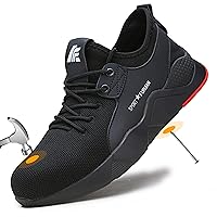 Furuian Steel Toe Sneakers for Men Comfortable Safety Shoes Non Slip Steel Toe Shoes Warehouse Industry Contstruction Lightweight Puncture Proof Breathable Mens Women Work Shoes