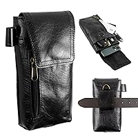 moonster Leather Phone Holster – Genuine Full-Grain Buffalo Leather Cell Phone Holsters – 7” H x 3.5