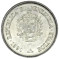 1990 VE Venezuela 1 Bolivar Y#52a.2 About Uncirculated Details