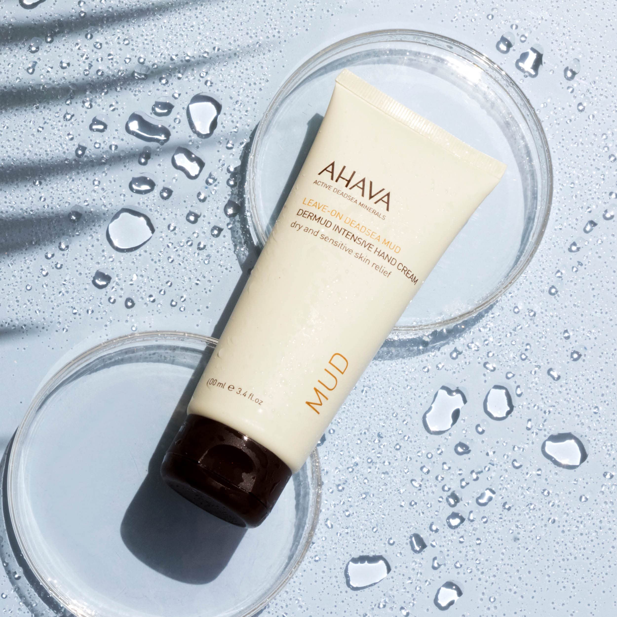 AHAVA Dermud Intensive Hand Cream - Intensely Hydrates, Soothes, Relieves Dry & Sensitive Hands, Enriched by Dermud Mud Complex, Osmoter, Aloe Vera Leaf, Jojoba Seed Oil, Zinc & Allantoin, 3.4 fl.oz