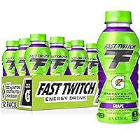 Fast Twitch Energy Drink from the Makers of Gatorade, Grape, 12 Fl Oz (Pack of 12), Zero Sugar, Electrolytes