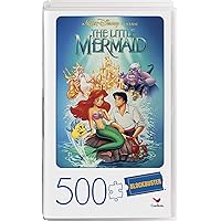 Games 500-Piece Adult Jigsaw Puzzle in Plastic Retro Blockbuster VHS Video Case, Little Mermaid