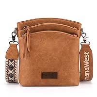 Montana West Multi Zip Pocket Large Crossbody Bag With Guitar Strap