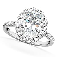 Allurez 14k Gold (3.51ct) Oval Cut Halo Certified Lab Grown Diamond Engagement Ring