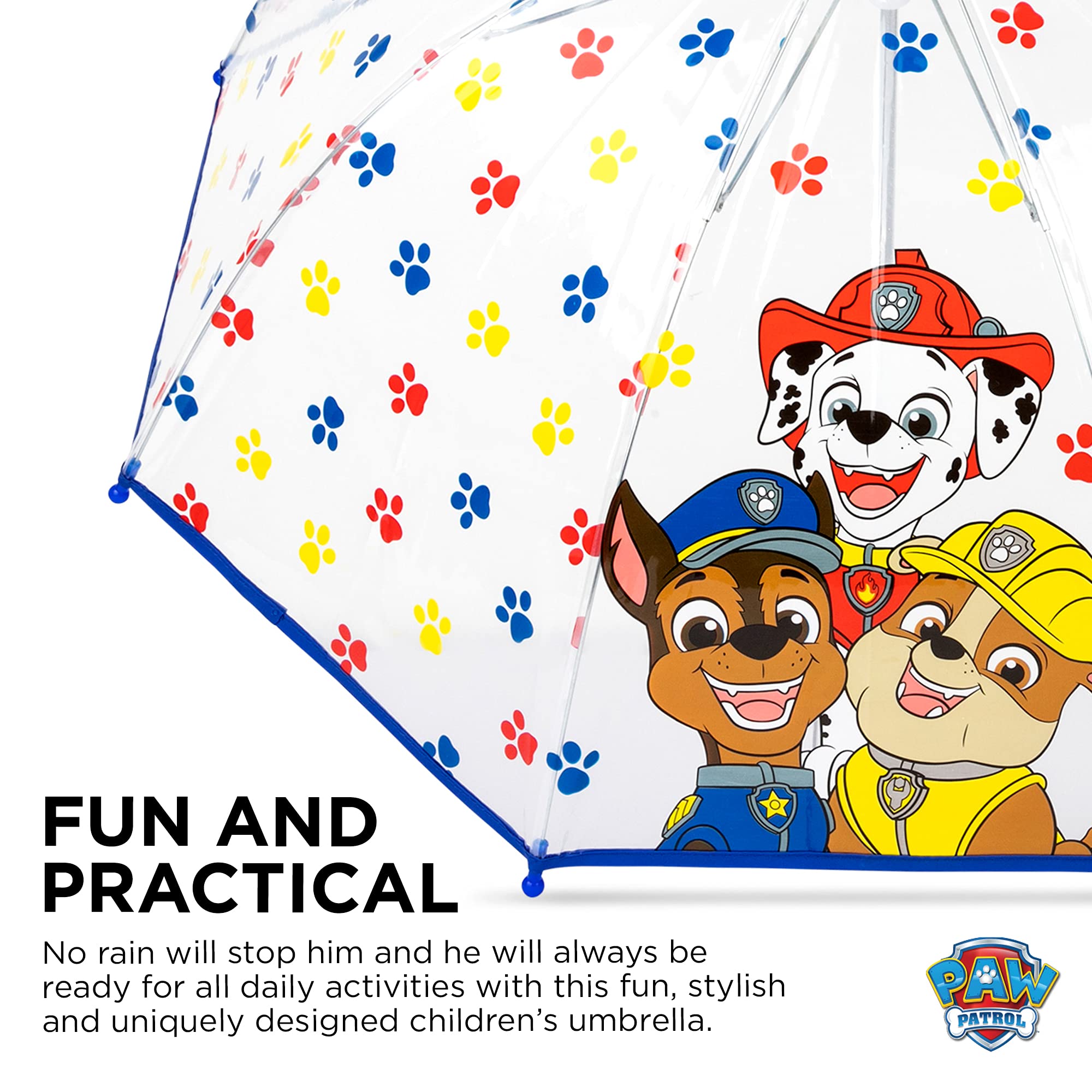 ABG Accessories Boys Clear Umbrella, Mickey Mouse, Batman, Paw Patrol, NASA, Kids Rain Wear For Ages 3-10