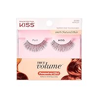 True Volume Multi-Layered False Eyelashes with Tapered End Technology, 100% Natural Hair, Cruelty Free, Reusable, Contact Lens Friendly, “Posh”, 1 Pair